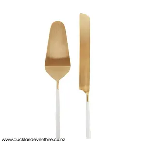 Gold Cake Knife Set