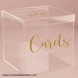 Acrylic Card Box - Gold Font