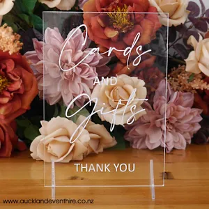 Clear Acrylic - 'Cards & Gifts' Sign (Portrait)
