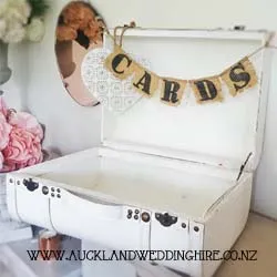 White Vintage Suitcase