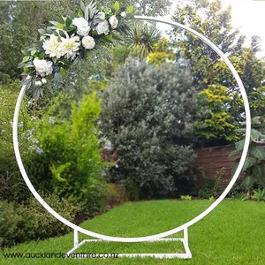 Faux Flower Arch Arrangement - White and Green