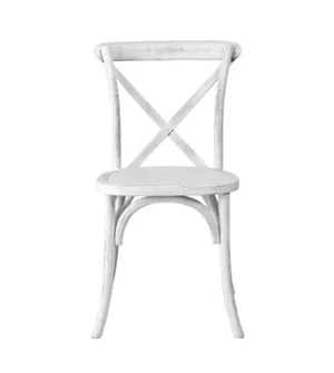 White Wash Cross Back Chair