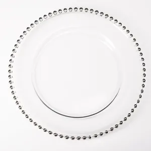 Clear silver bead charger plates