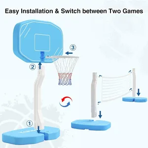 Poolside basketball w/ volleyball