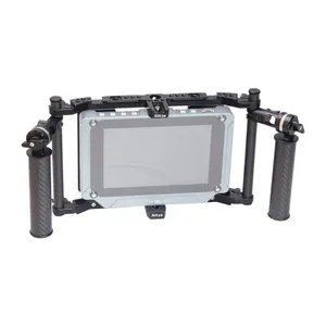 Nitze Universal Director’s Monitor Cage with Two Cheese Plates, Carbon Fiber Handles and Rods for Any Monitor up to 10