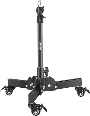 Heavy Duty Light Stand with Casters, 2.4ft Max Height Foldable Tripod Stand for Low-angle/Tabletop Shooting