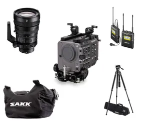 Sony FX6 + Sony PZ 28-135mm Lens + Sony Radio Mic + Tripod + Camera Saddle Bundle