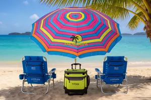 Beach Day Bundle - [2 Chairs, 1 Umbrella and 1 Cooler]