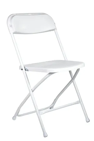All-White Steel-Poly Folding Chair