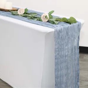 Dusty Blue Cheesecloth Table Runner