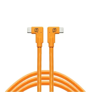 TetherPro USB-C to USB-C 5Gbps Gen 1, Right Angle, 15' (4.6m), High-Visibility Orange