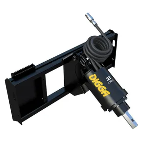 Hydraulic skid steer auger drive package with 3 bits