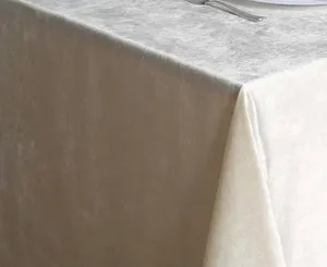 Ivory Velvet Tablecloth