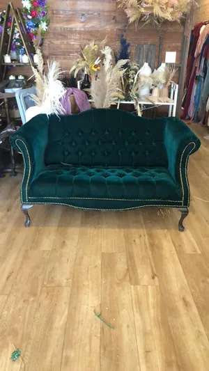 Green Velvet Settee