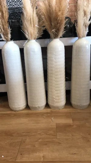 Cream Aluminum Vase 