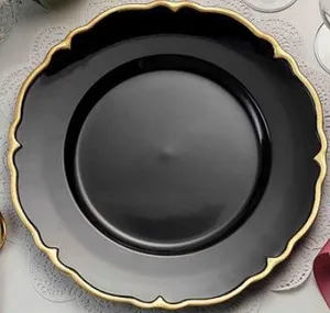 Black with Gold Trim Charger