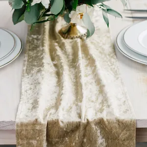 Champagne Velvet Table Runner