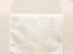 Ivory Velvet Table Runner