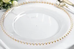 Acrylic Gold Beaded Charger