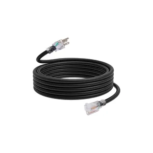 Black extension cords 12 awg with lighted ends - 25 ft