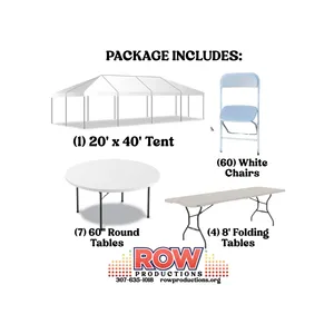 56 intimate wedding reception seating package with 20 x 40 tent