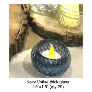 Navy Votive (thick glass)