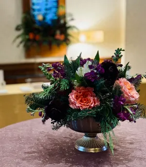 Metal Gold Pedestal Vase 