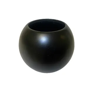 Black Ceramic Rounded Pot