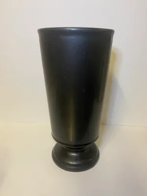 Black Ceramic Sculpture Cylinder Vase