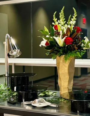 Gold Metallic Geometric-Textured Vase