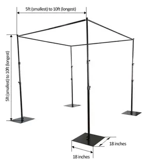Black Square 4 Post Stand