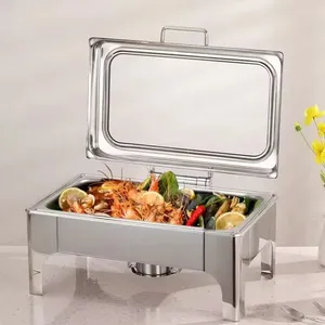 Luxury Silver Rectangular  Chafing Dish (9QT)