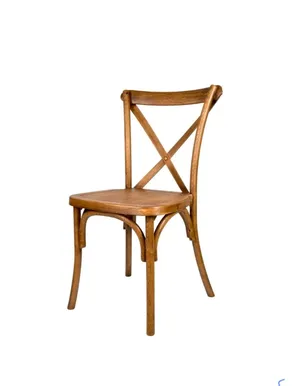 Brown Cross Back Chair (No Cushion) 