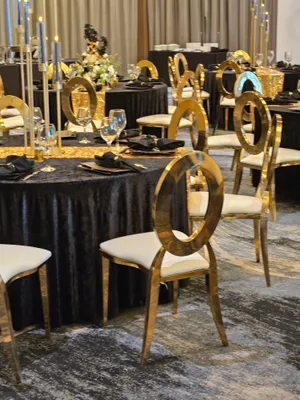Gold Steel Chair ( No Back Cushion) 