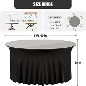 60 inch Skirt Black Table Cover 