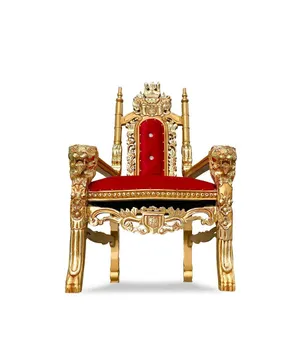 Kids Throne Chair (Gold on Red) 