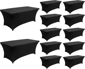 Black Fitted Stretch Table Cover