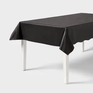 Black Polyester Rectangular Table Cover