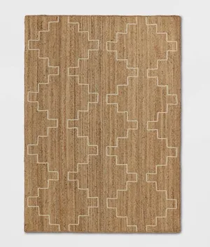 Ivory Geo Braided Jute Rug