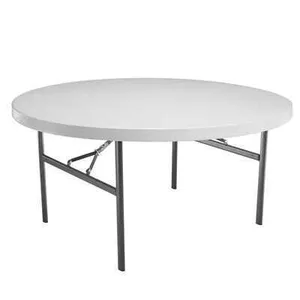 60-inch Round White Folding Table