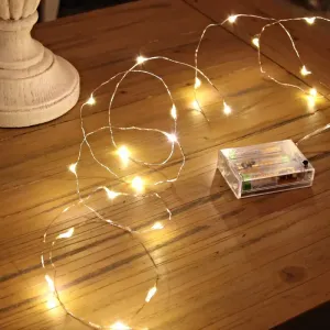 33' Battery LED Fairy Lights, Warm White