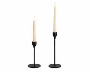 Black Taper Candle Collection (45 Candle Holders + 45 LED candles)