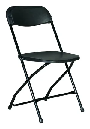 Black folding chairs 