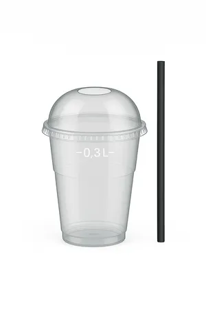 Mugg, 300ml, ink. lock och sugrör