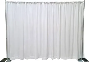 8 ft × 10 ft Backdrop with White Voile Drapes