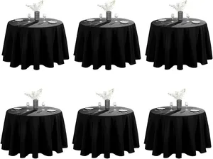 108 Inch Black Polyester Tablecloth