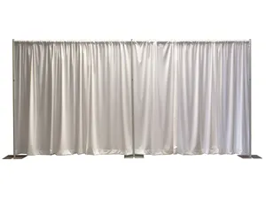 8 ft × 20 ft Backdrop with White Voile Drapes