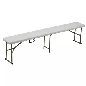 6 ft. White Folding Bench