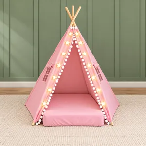 Individual Pink Pom-Pom Teepee Sleepover Set – Pink Sheets