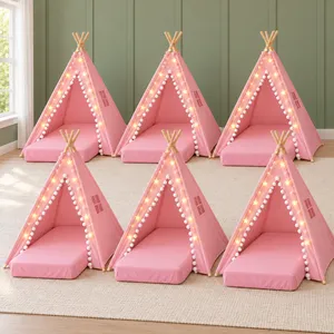 6-Person Sleepover Package – Pink Pom-Pom Teepees